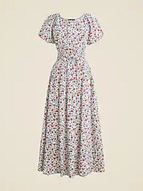 J Crew Elena Puff Sleeve Dress - Size XL